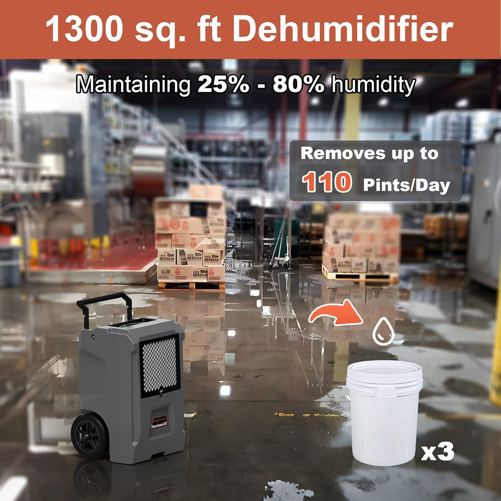 110 Pints Commercial Dehumidifier with Pump W3440