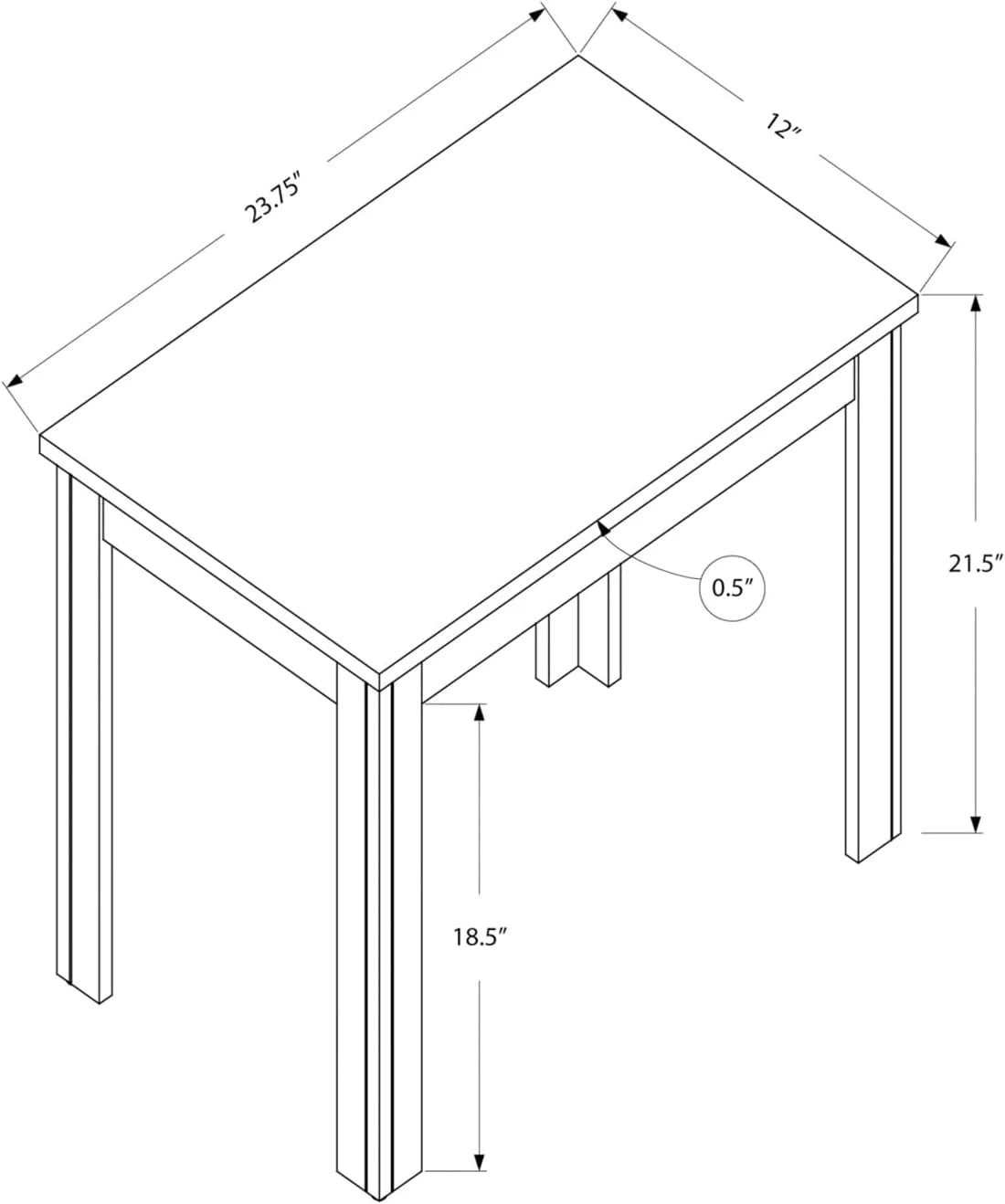 Black Laminate Accent Table V773