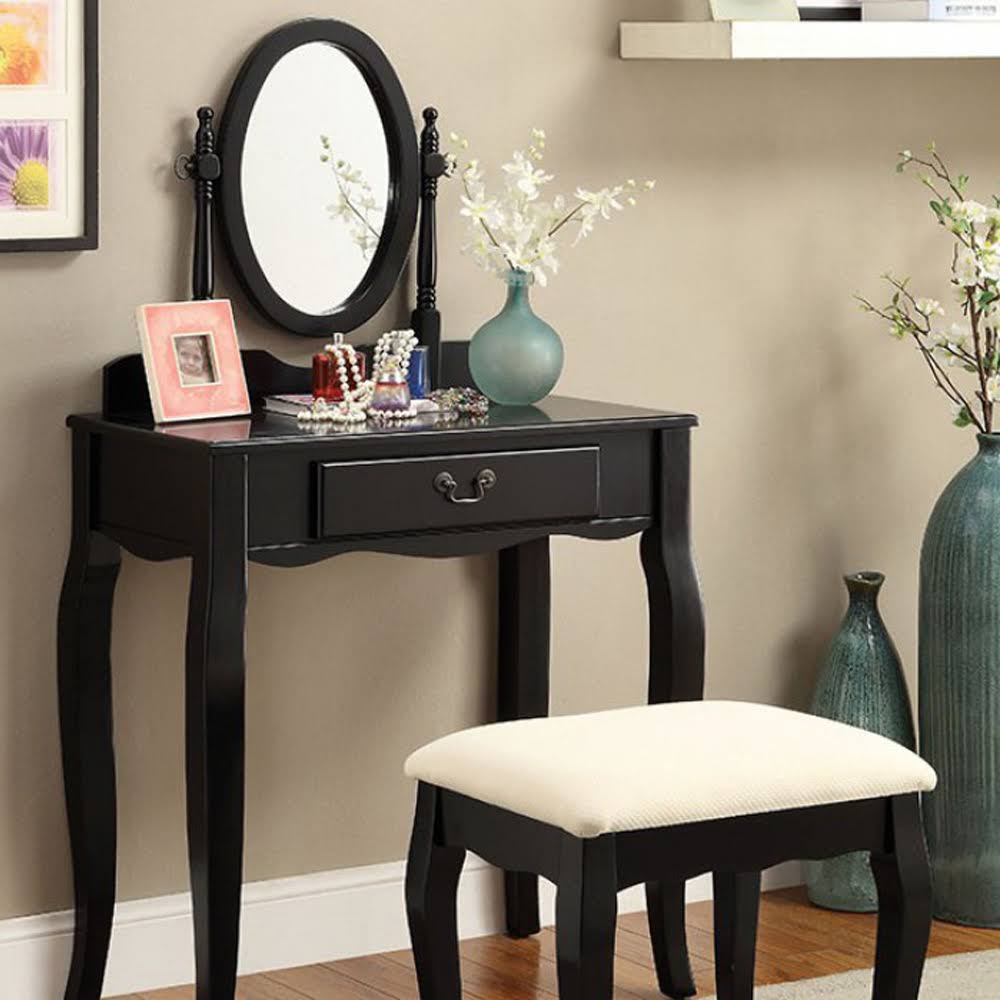 Black Vanity with Stool H801