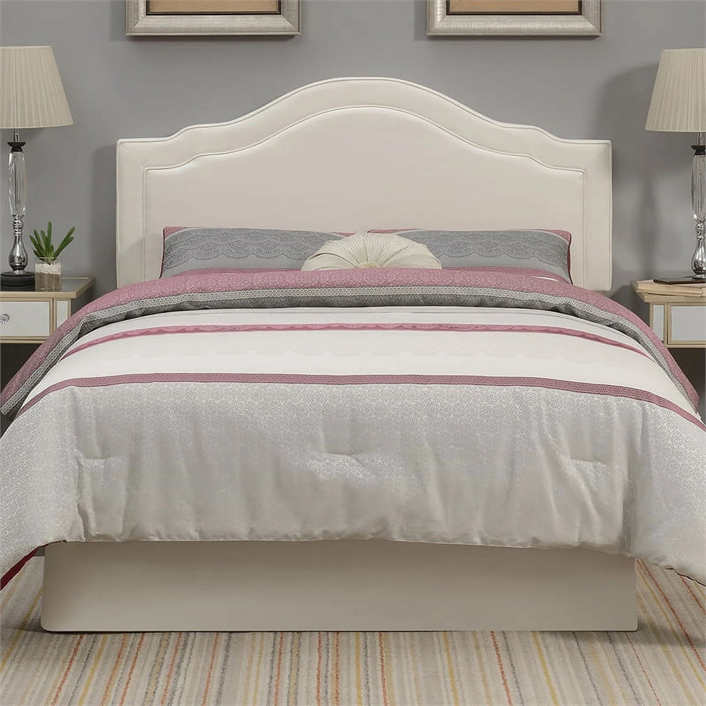 Cream Faux Leather Queen Headboard Y6608