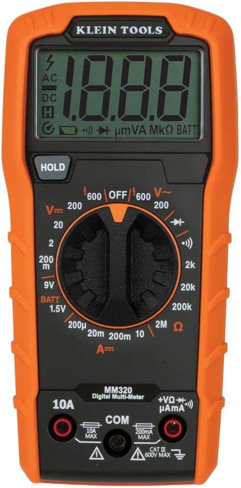 Digital Multimeter Electrical Test Kit with Non-Contact Voltage Tester, Receptacle Tester, Test Leads, Pack of 2 B9842