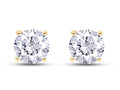 4.5MM Round Cut Lab Created Moissanite Screw Back Stud Earrings In 18K Yellow Gold Over Sterling Silver U827