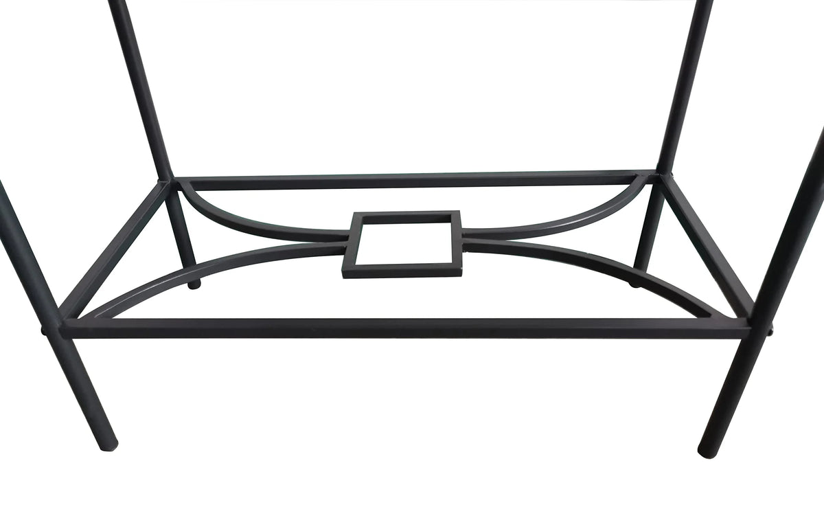 Black Metal & Wood Side Table M472