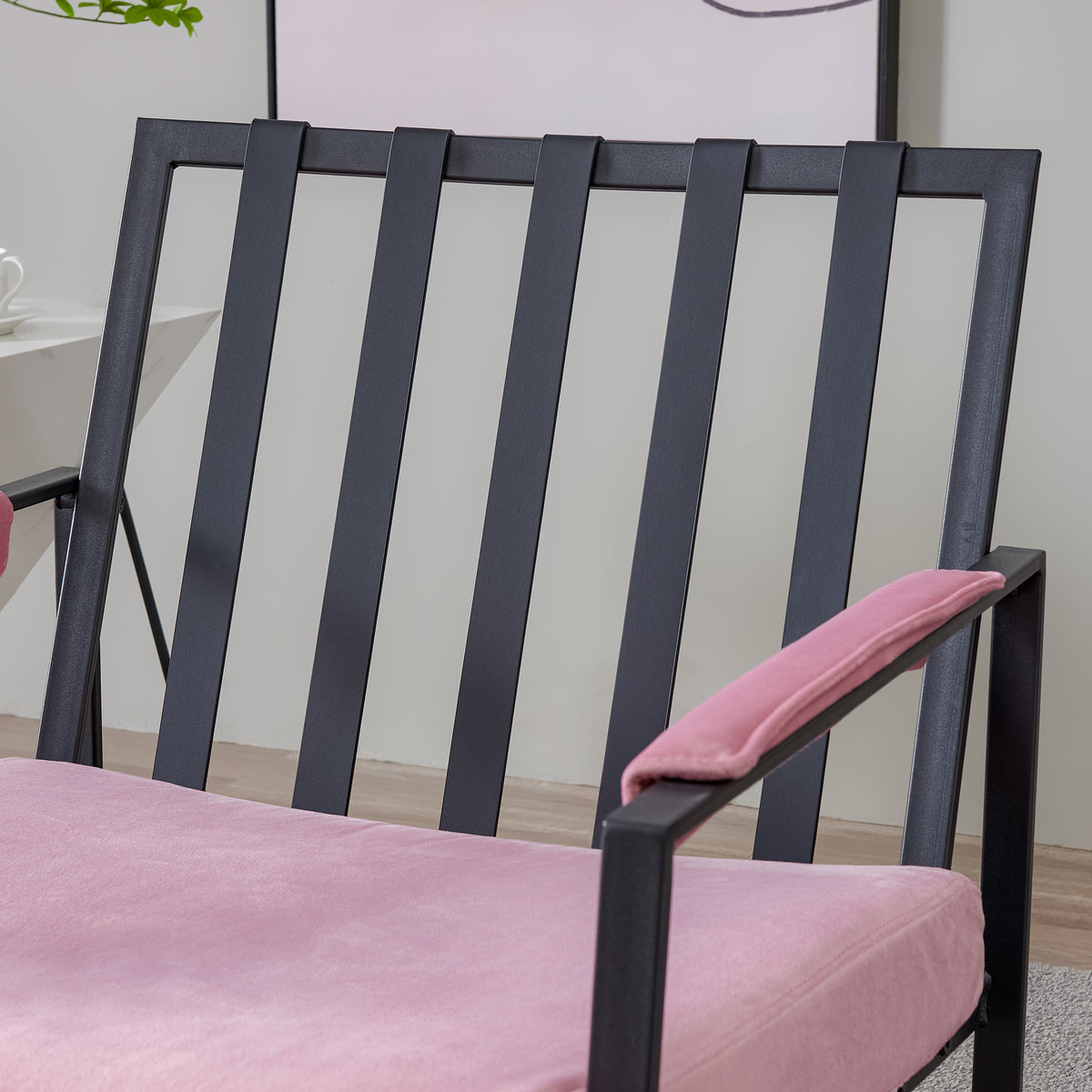 Pink Velvet Accent Armchair P137