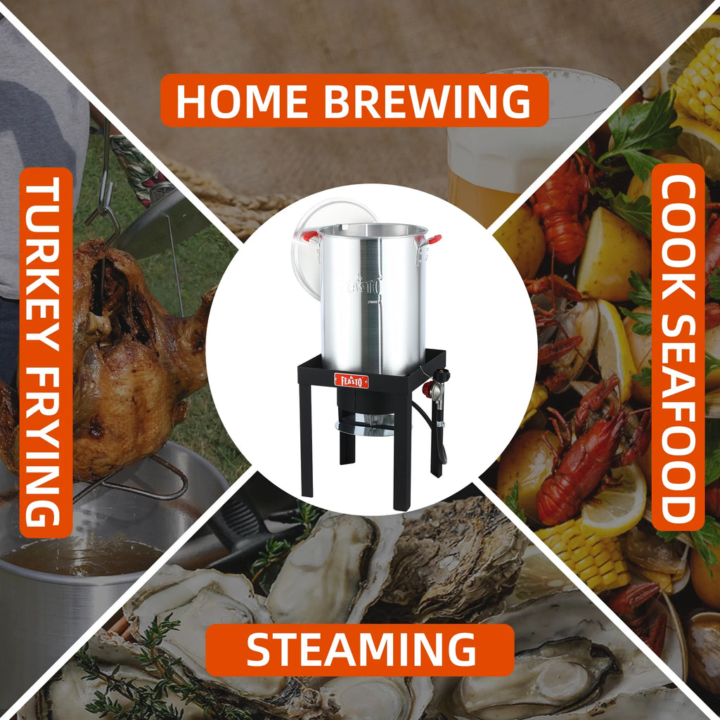 30QT Aluminum Turkey Fryer Seafood Boiler Set B9526