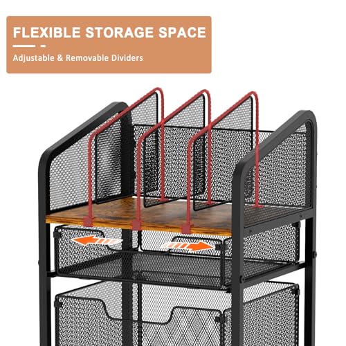 White Rolling File Cabinet with Adjustable Dividers R2688