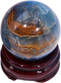 Blue Calcite Gemstone Ball Natural Healing Crystal Ball Stone Sphere Figurine 50mm B1873
