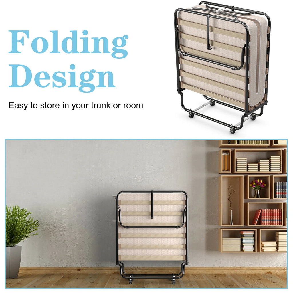 Folding Bed with Memory Foam Mattress B9271