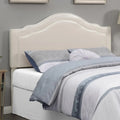 Cream Faux Leather Queen Headboard Y6608