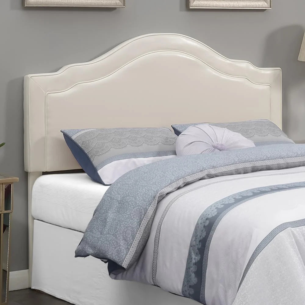 Cream Faux Leather Queen Headboard Y6608