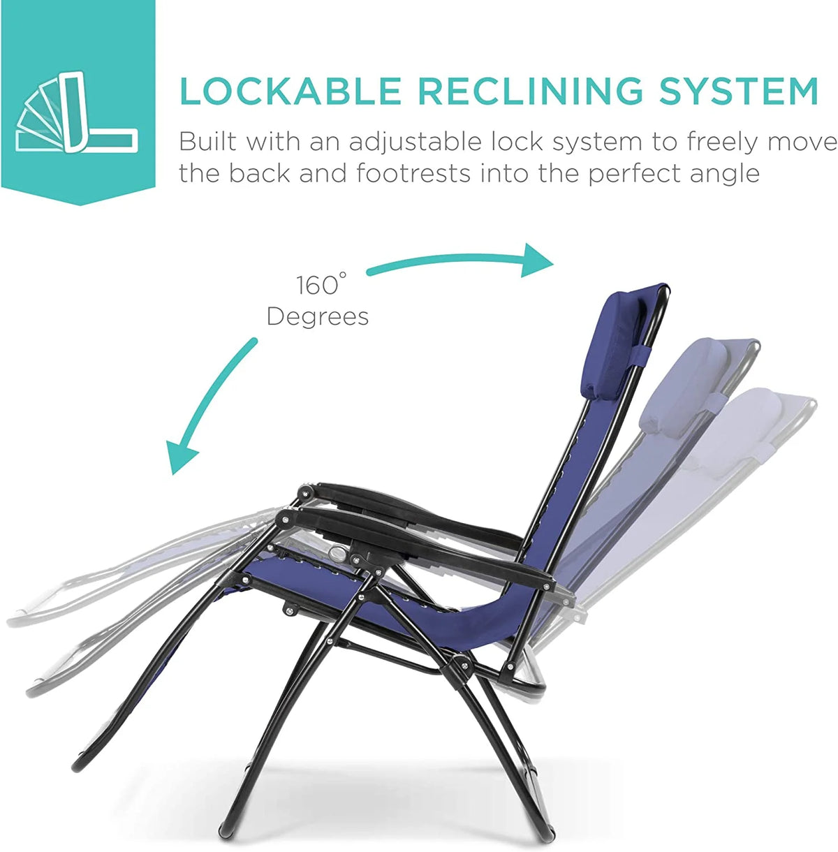 Oversized Zero Gravity Chair with Cup Holder and Pillow W3842