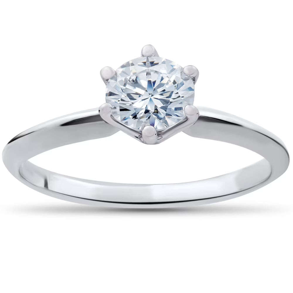 14K White Gold Solitaire Diamond Engagement Ring L820