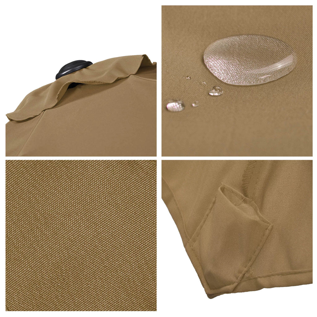 9' Patio Umbrella Replacement Canopy 6 Rib Tan Z249