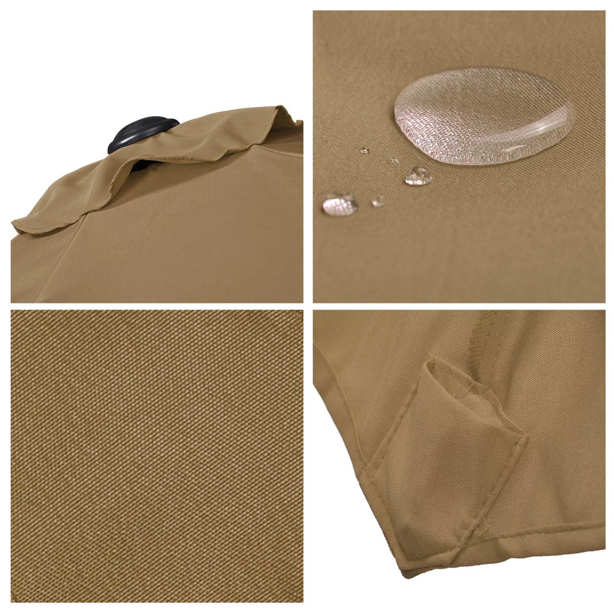 9' Patio Umbrella Replacement Canopy 6 Rib Tan Z249