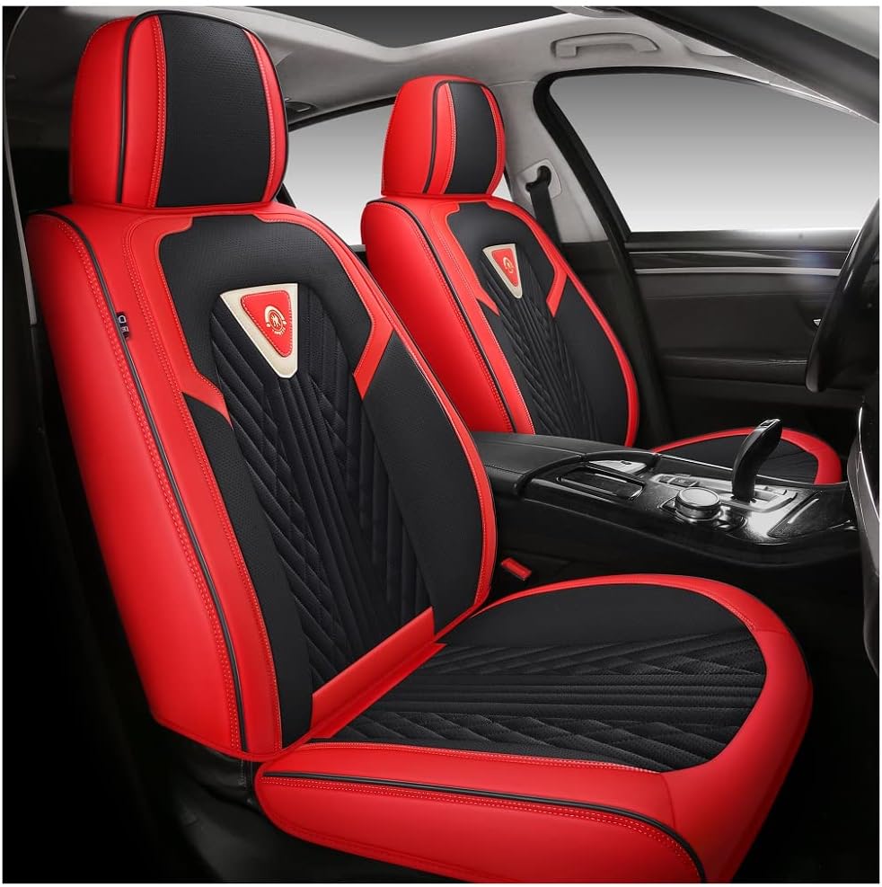 Black PU Leather Car Seat Covers 5 Seats Full Set G748810