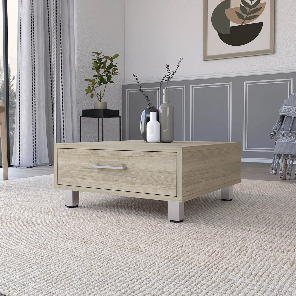 Black Coffee Table with Drawer S545262