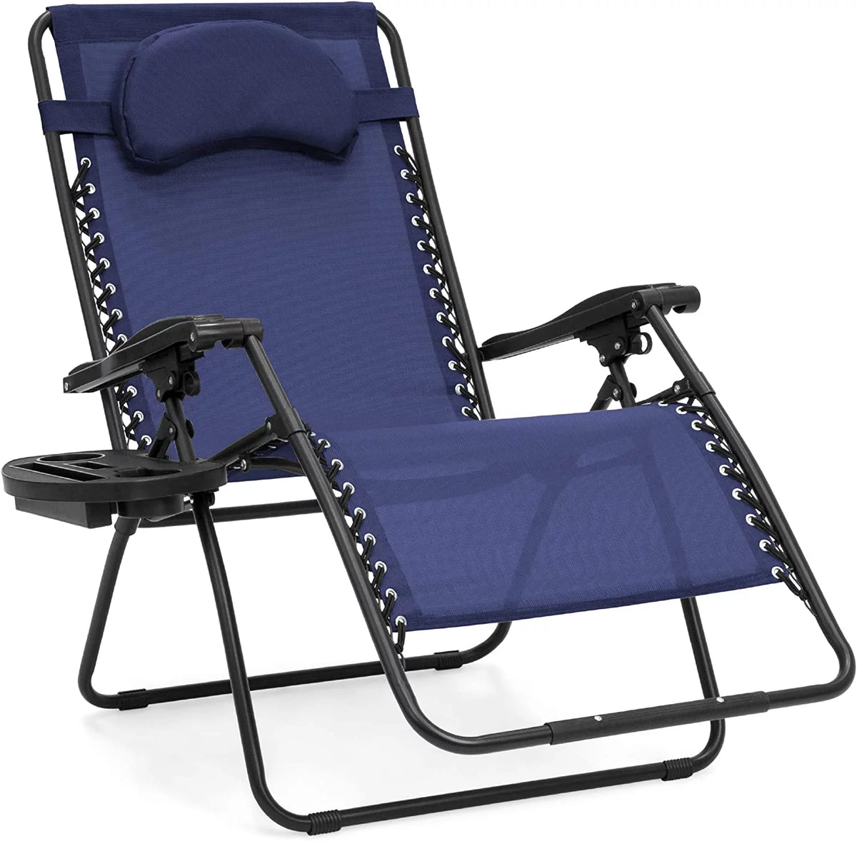 Oversized Zero Gravity Chair with Cup Holder and Pillow W3842