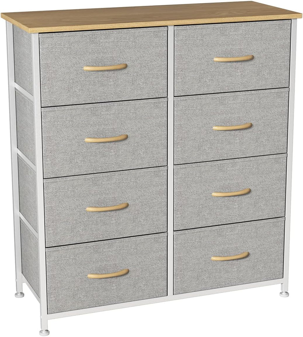 Charcoal Gray/Black 8 Drawer Fabric Dresser P529240
