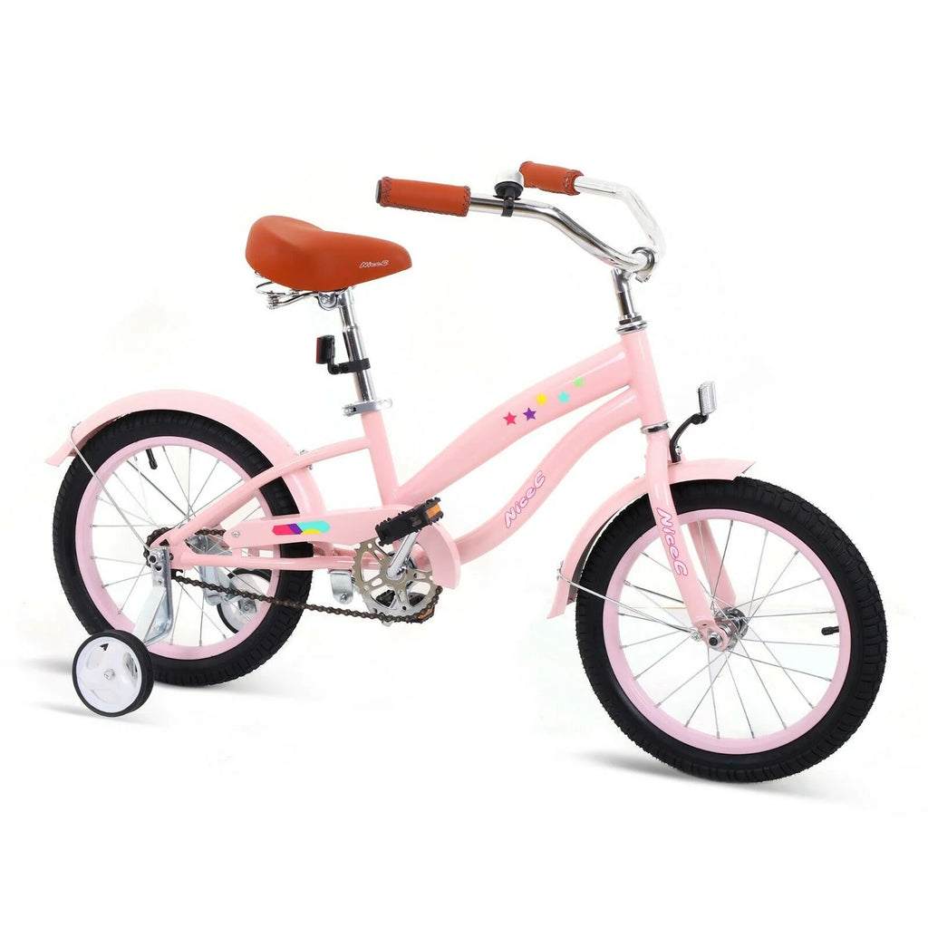 Kids Bike with Coaster Brake and Training Wheels, 12 inch Black D407