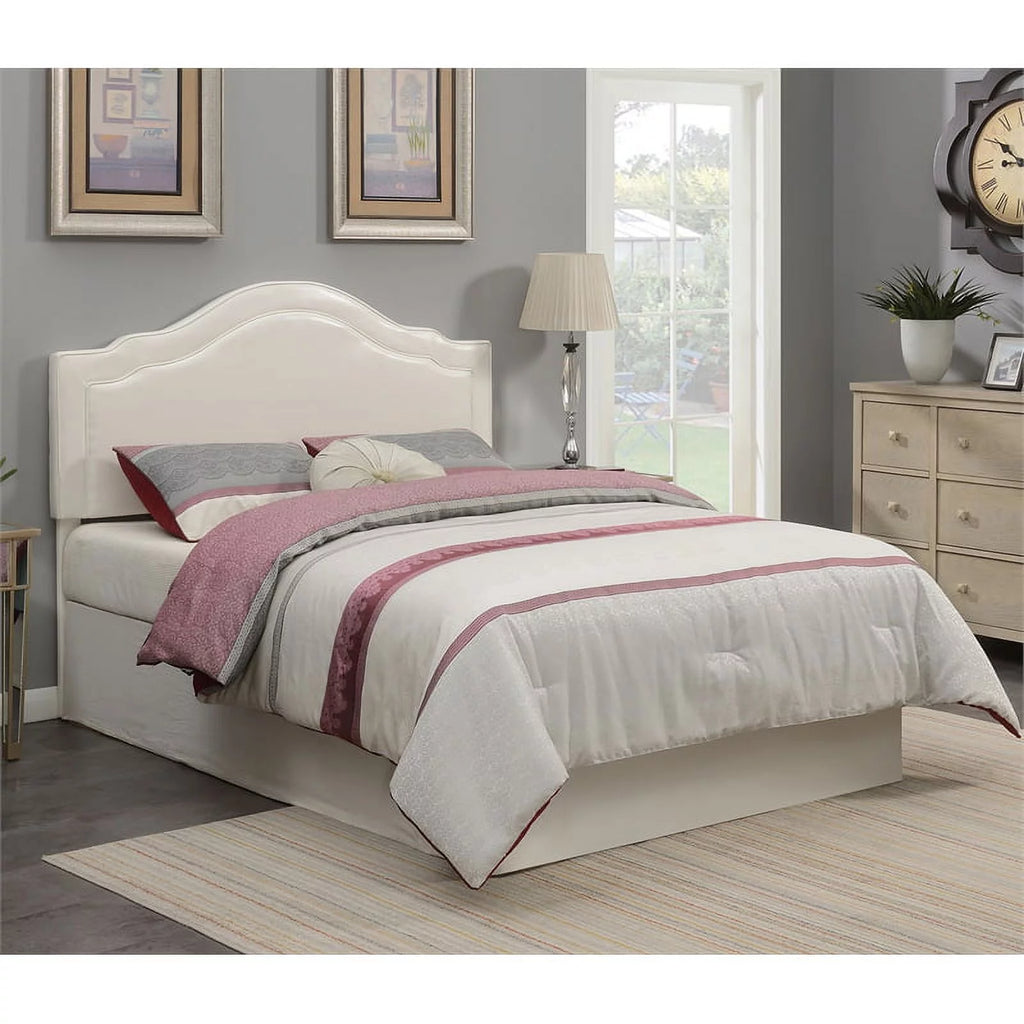 Cream Faux Leather Queen Headboard Y6608