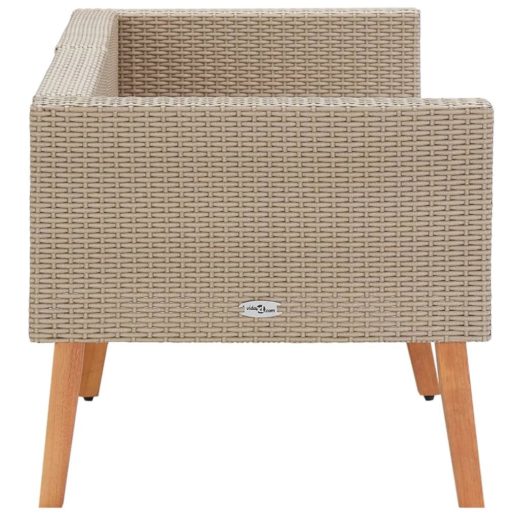 Beige Poly Rattan 2-Seater Patio Sofa with Cushions Z24475