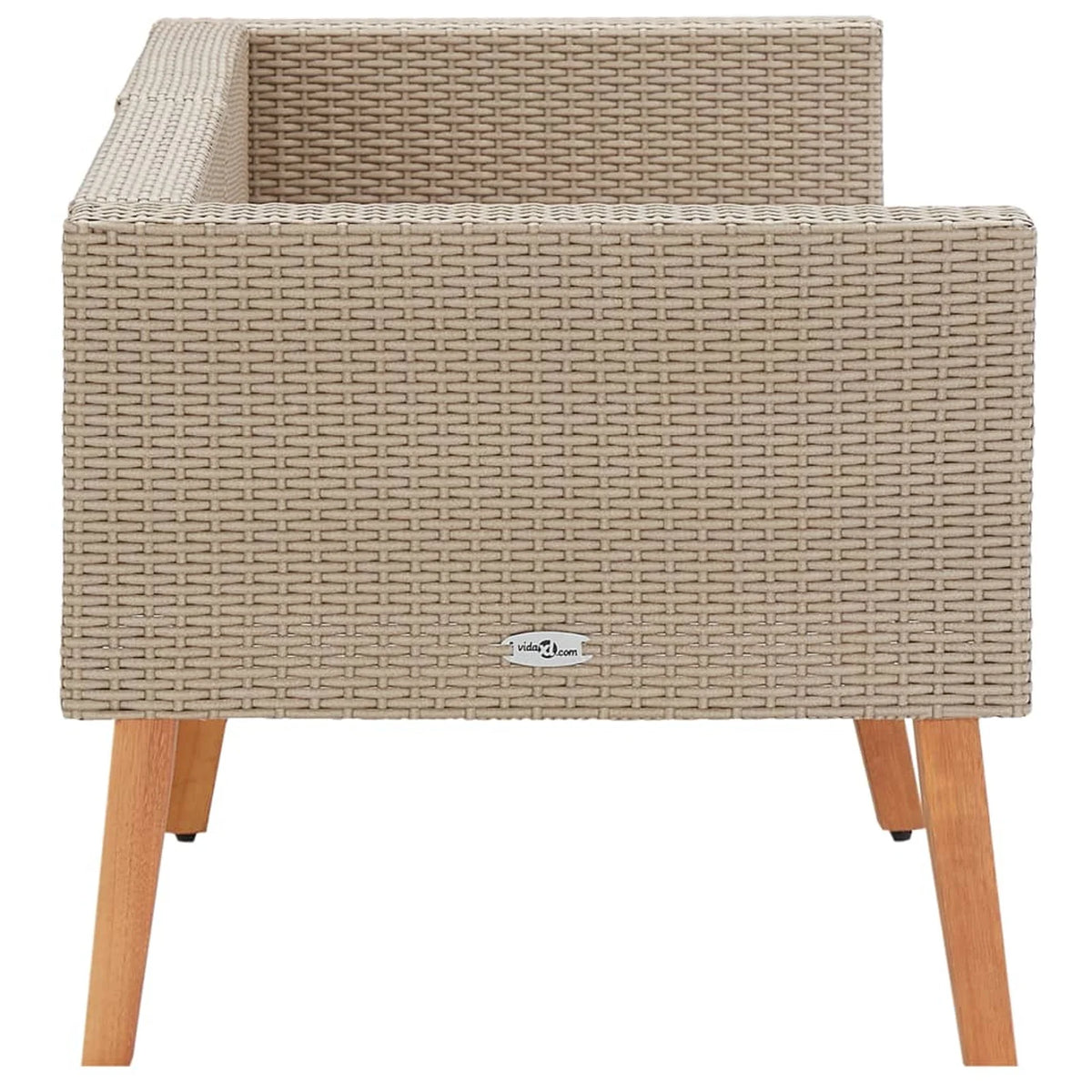 Beige Poly Rattan 2-Seater Patio Sofa with Cushions Z24475