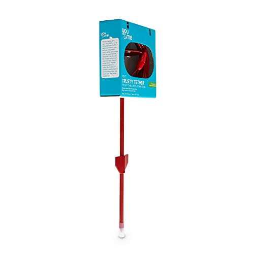 Red Powder-Coated Steel Pet Leash Post K8810