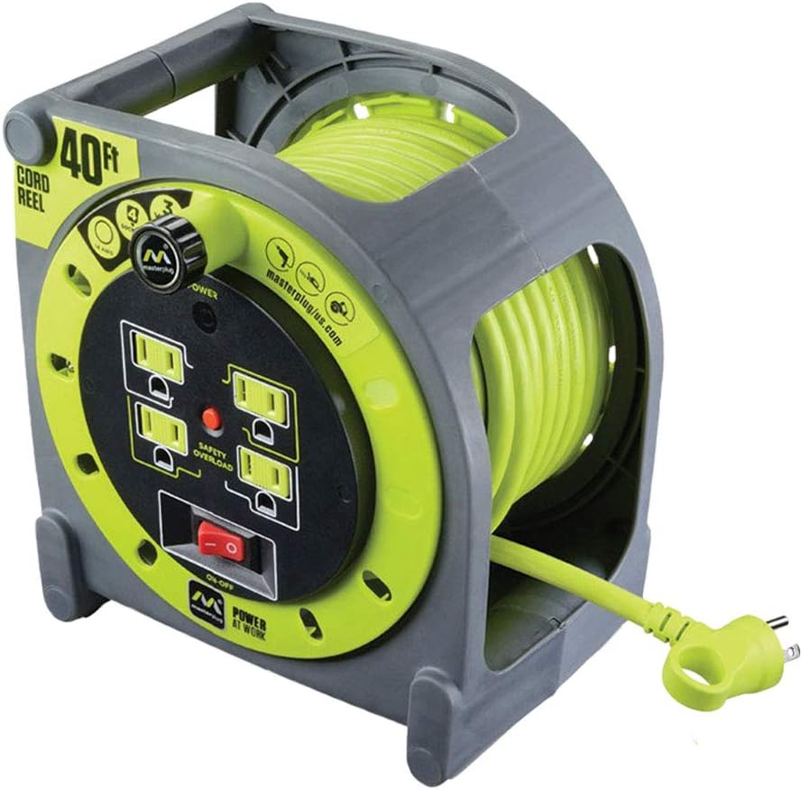 75 Feet 12AWG Power Outlet Cord Reel with USB Charging Ports T32150