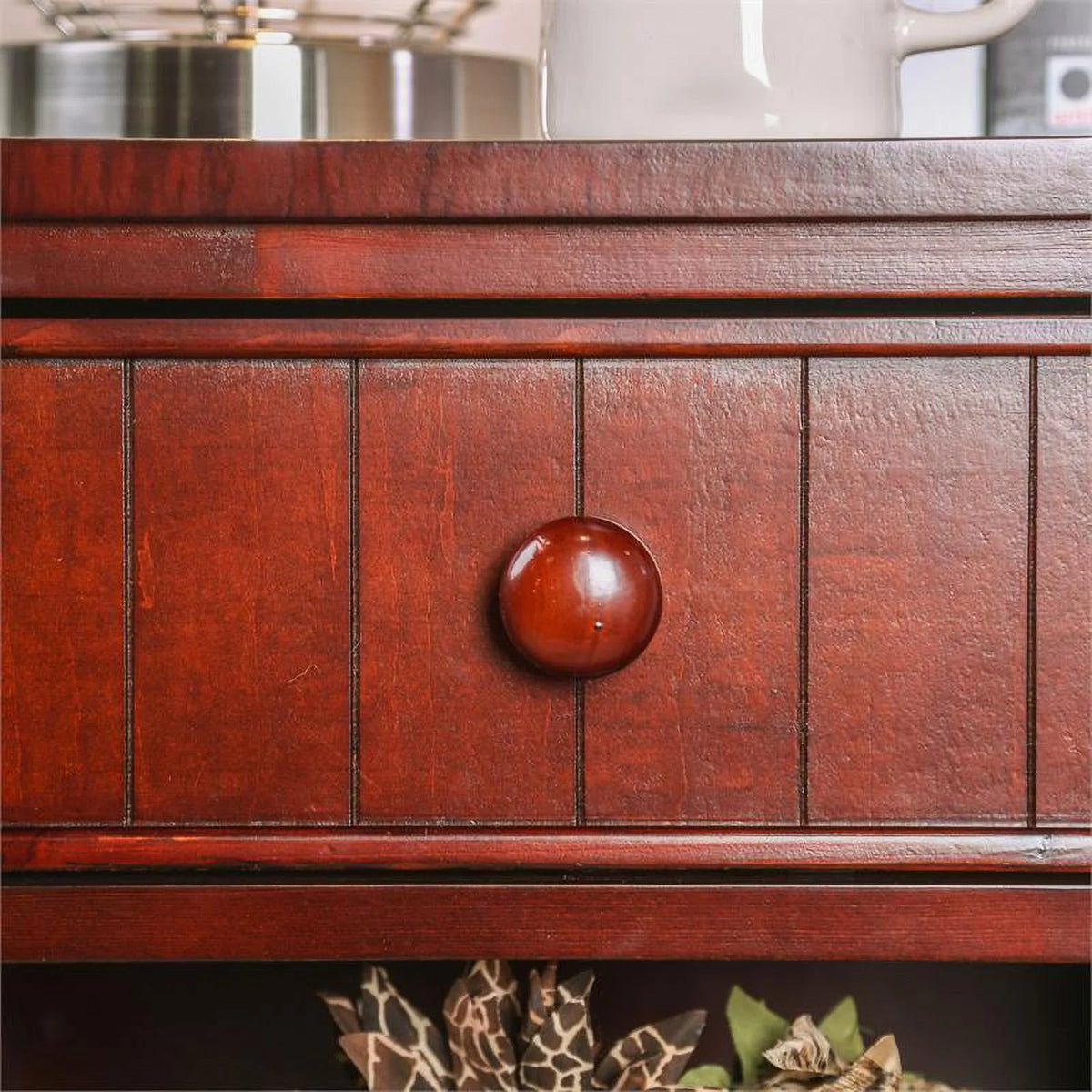 Solid Wood 1-Drawer Nightstand in Cherry N21499