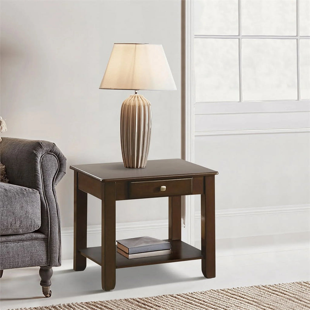 Wood 1 Drawer End Table Set of 2 F960890