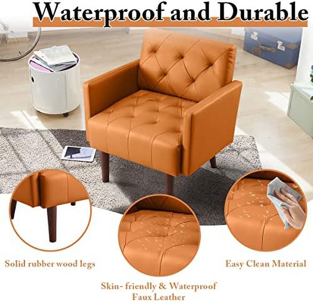 Faux Leather Tufted Accent Chair L769