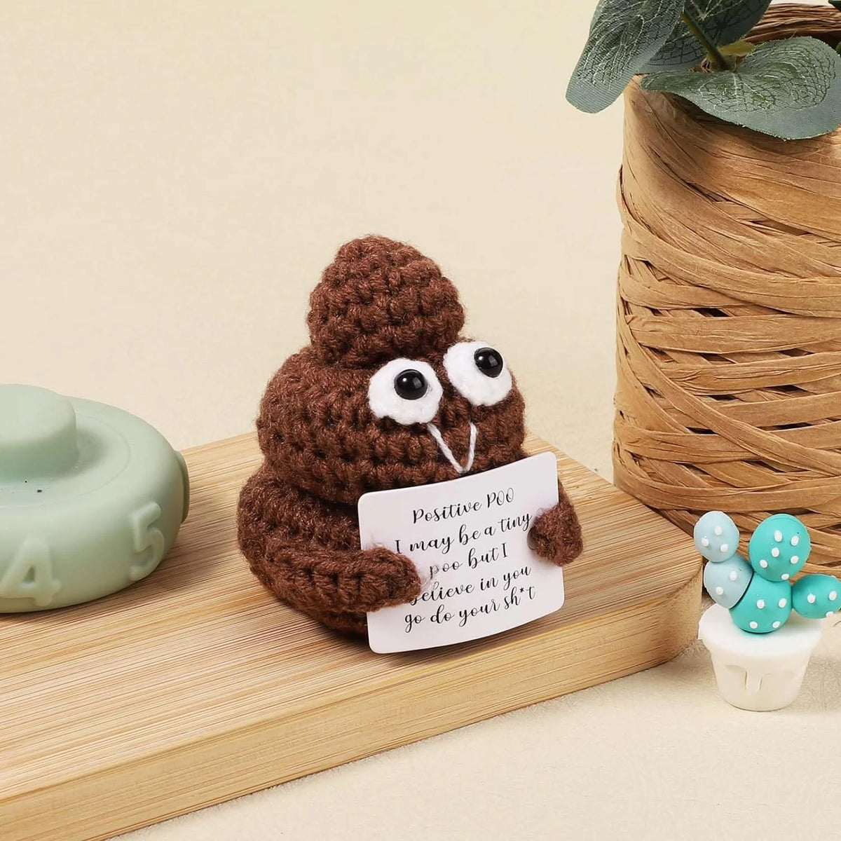 3 Inch Crochet Doll with Positive Cards O221756