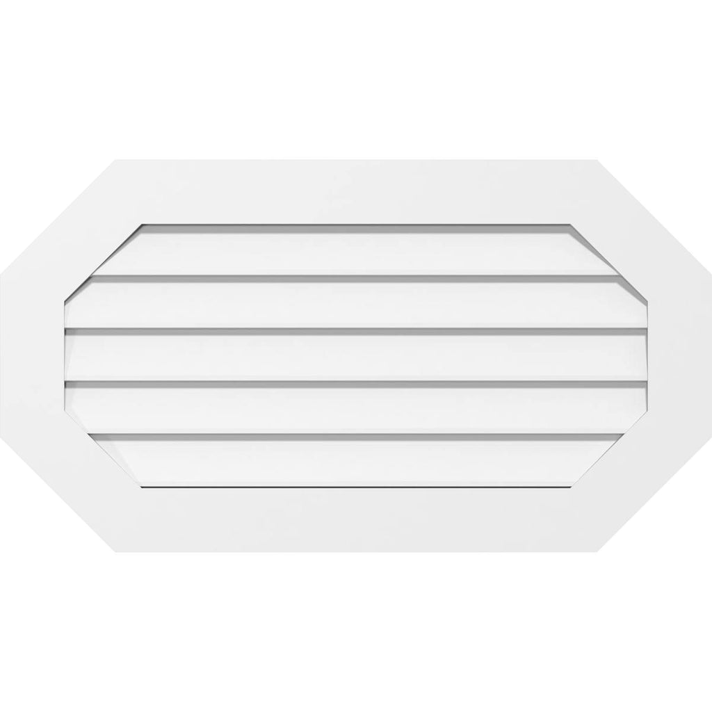 PVC Horizontal Elongated Octagon Gable Vent U279435