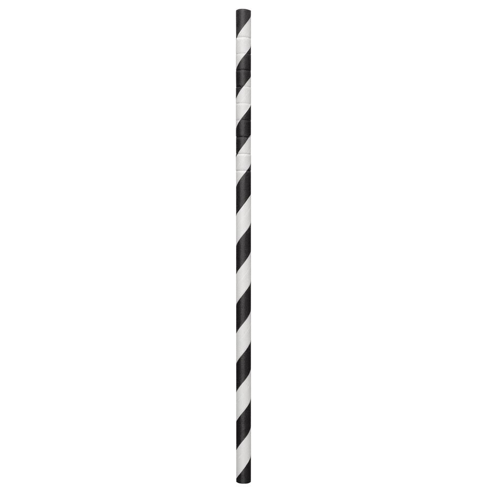 Black White Striped Paper Straw - 4800/Case M518920