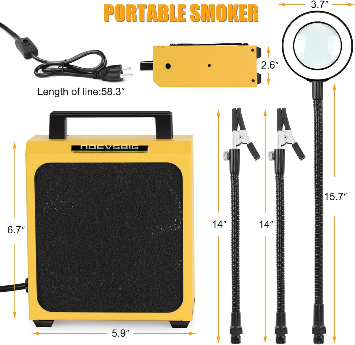 3 PCS Carbon Filter Solder Fume Extractor with LED Magnifying Lamp and Flexible Arms X19062
