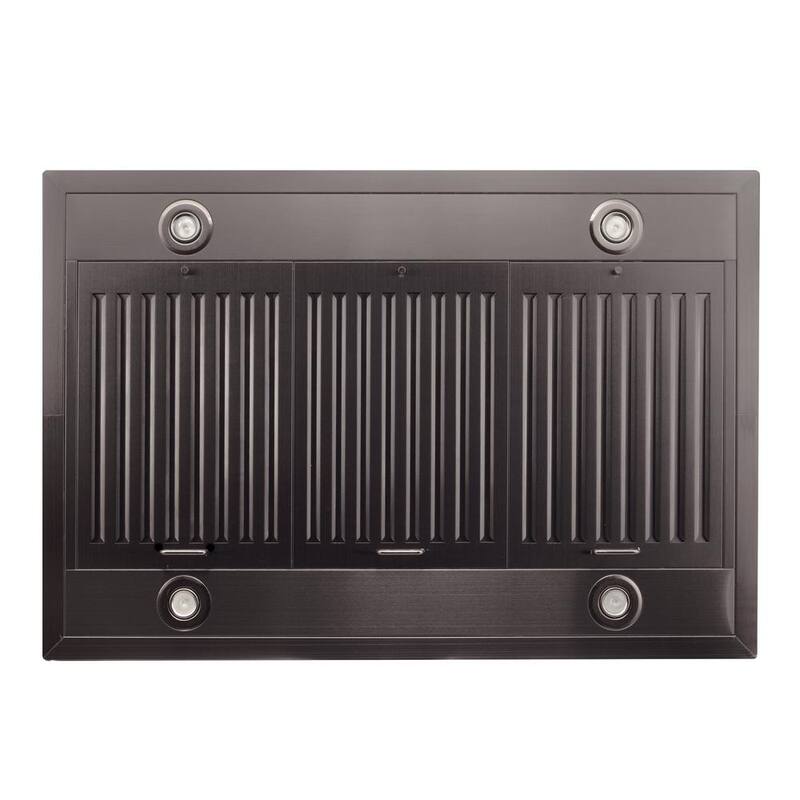 Black Stainless Steel Island Mount Range Hood N813