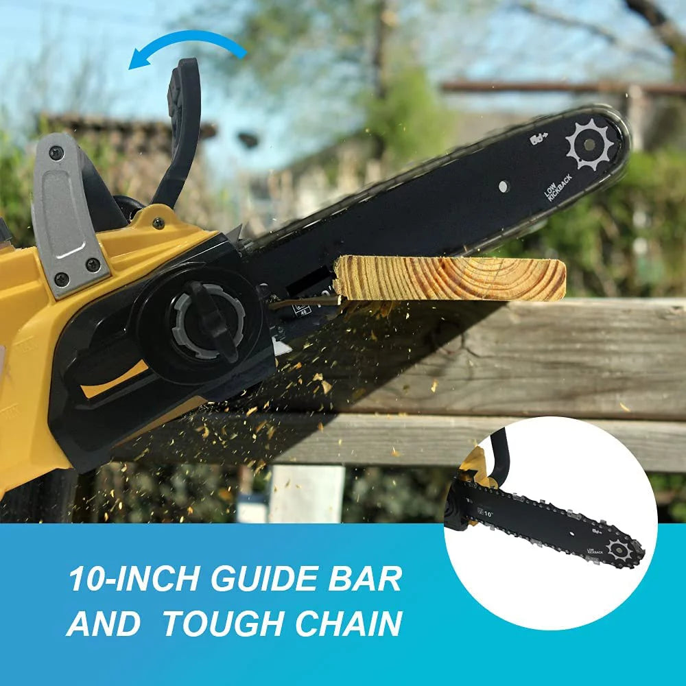 Cordless Chainsaw, 10-inch Brushless Chain Saw with 20V Rechargeable Batteries and Charger I9336