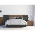 4 Piece Full Size Bedroom Set Walnut Black Y6042