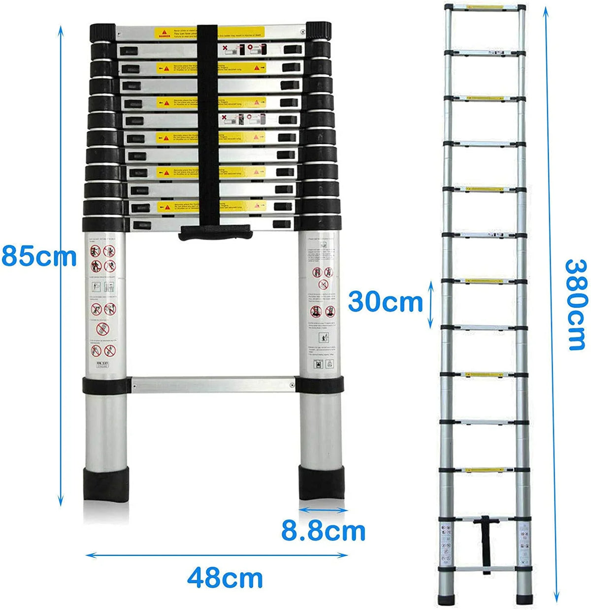 12FT Aluminum Telescoping Folding Ladder G89421