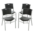 Black Plastic Stacking Chair 4 Pack Y840160
