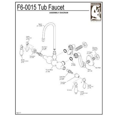 Vintage Classic Adjustable Spread Wall Mount Tub Faucet with Gooseneck Spout X21024
