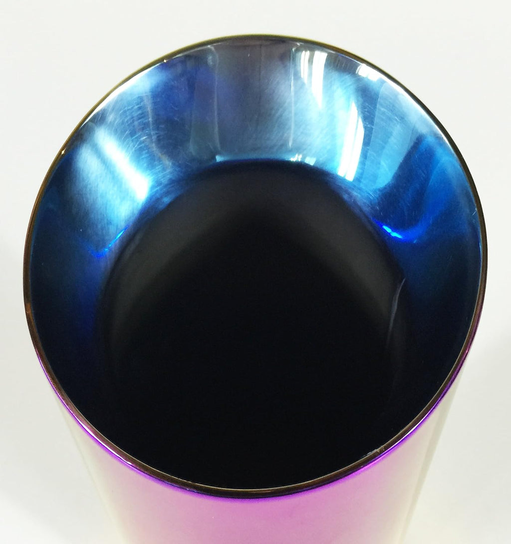 Exhaust Tip 4.00" OD 3.00" ID X 12.00" Long 3.00" Inlet Double Wall Stainless Steel Burned Color Purple Pack of 2 J661