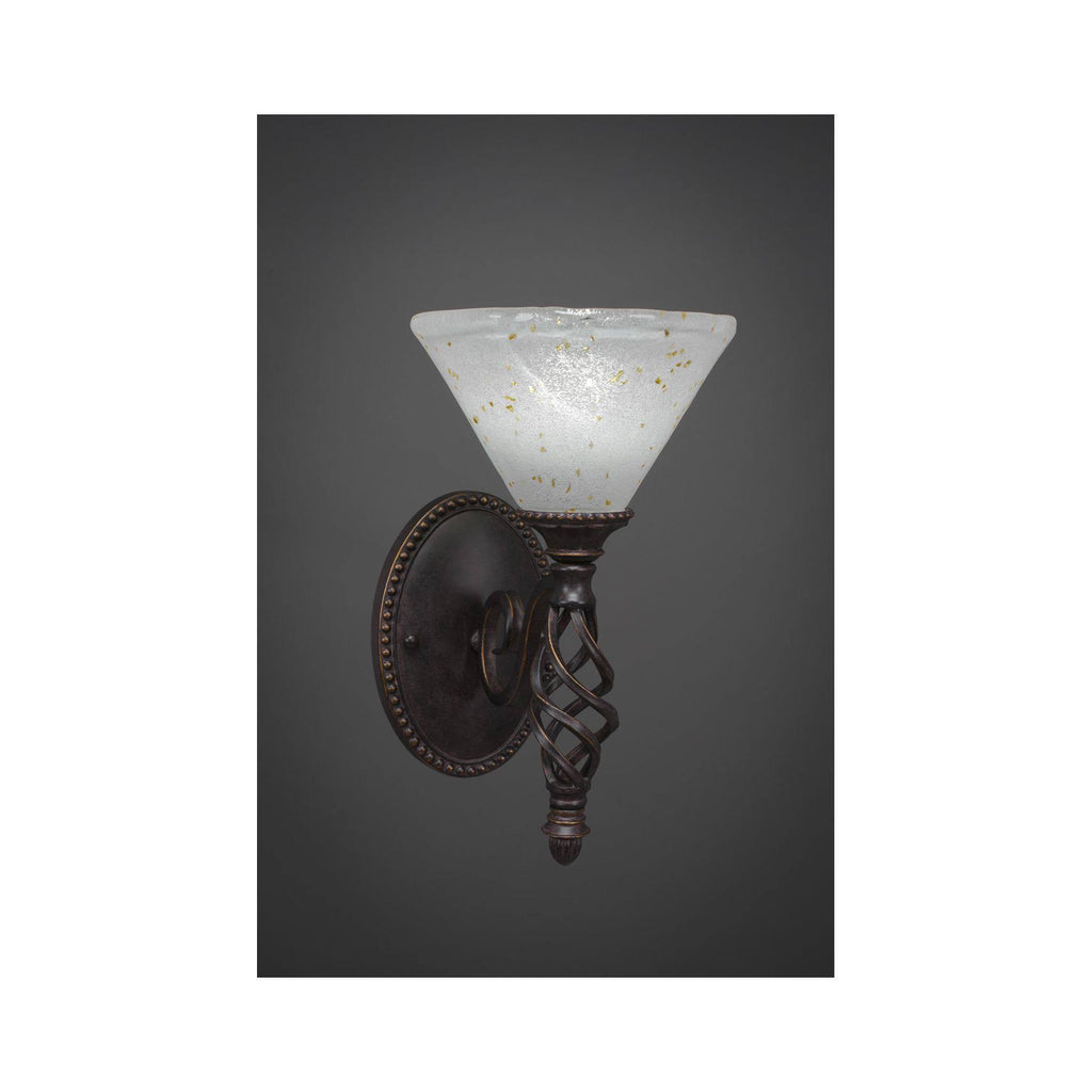 Dark Granite Wall Sconce with Gold Ice Glass K12011