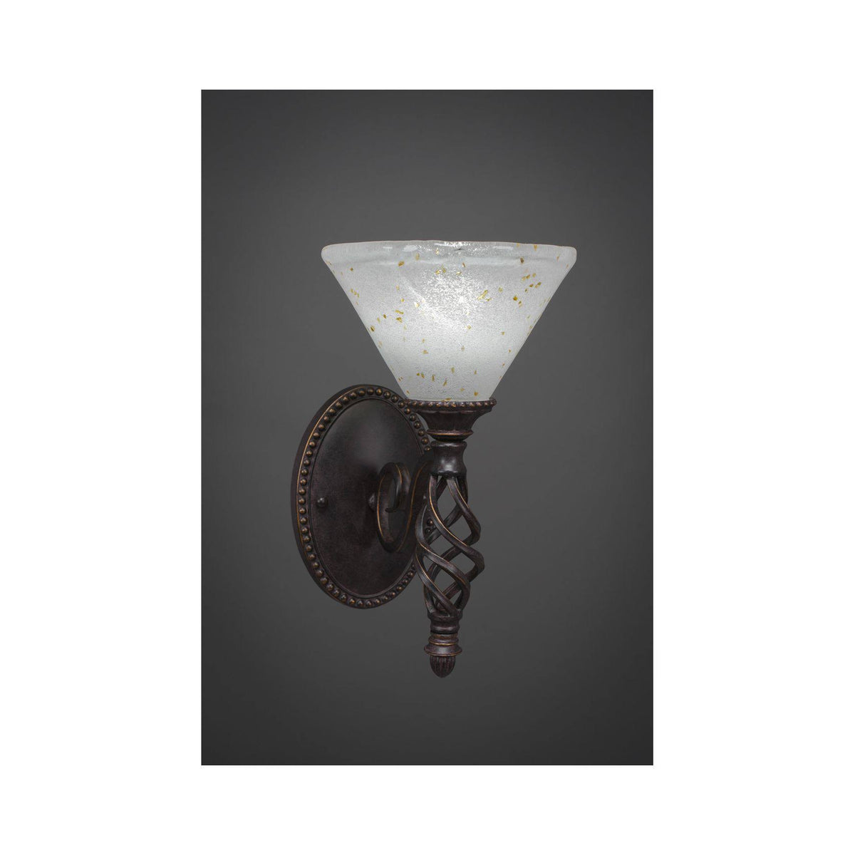 Dark Granite Wall Sconce with Gold Ice Glass K12011