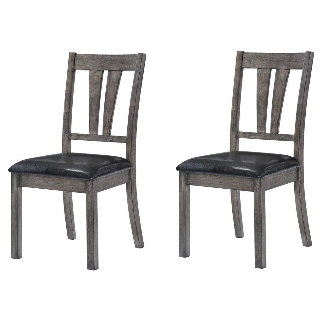 Gray Faux Leather Dining Chair Set of 2 A49922