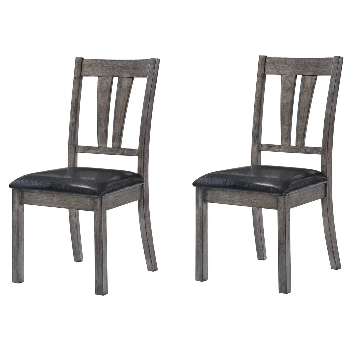 Gray Faux Leather Dining Chair Set of 2 A49922