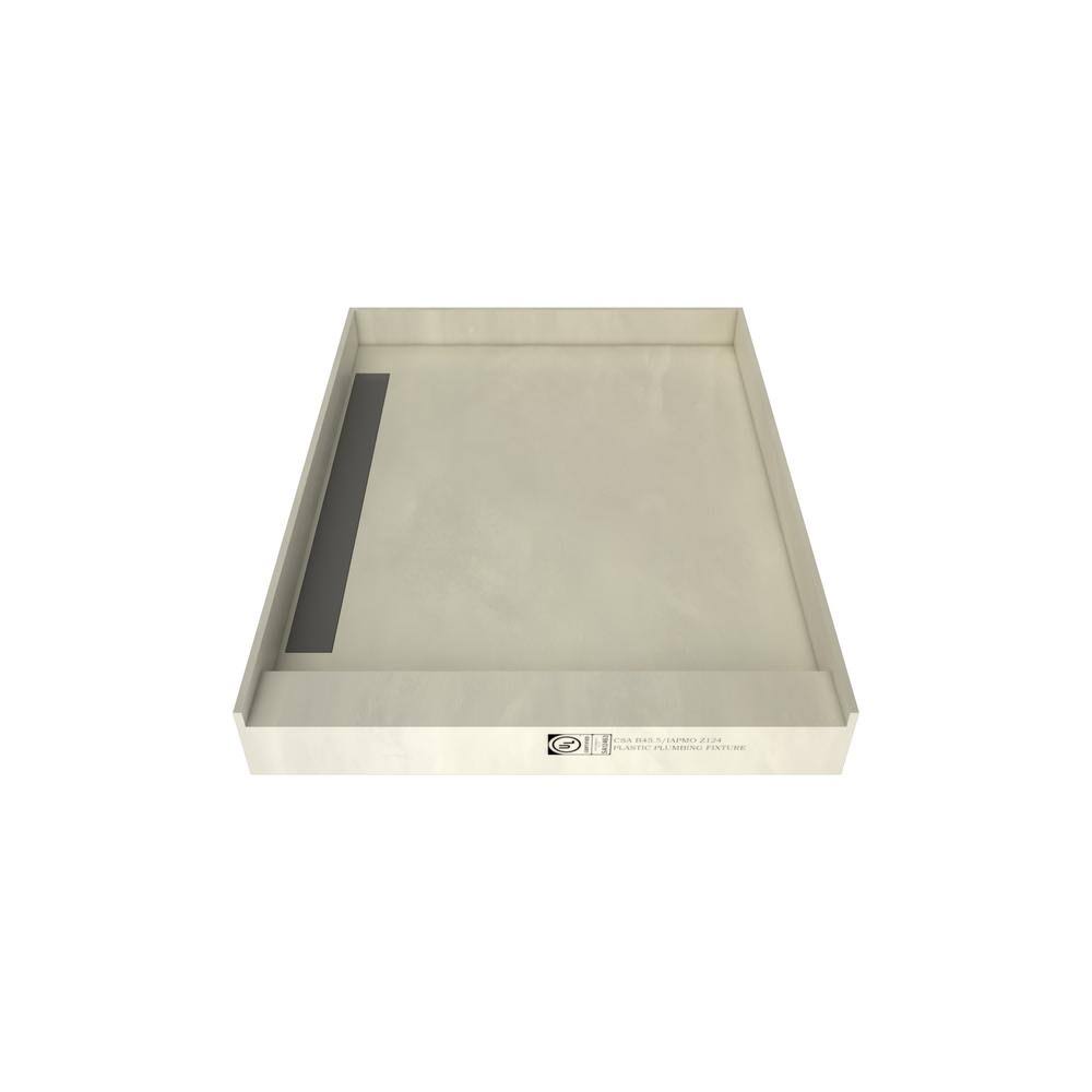 Single Curb Shower Pan with Left Drain S2313