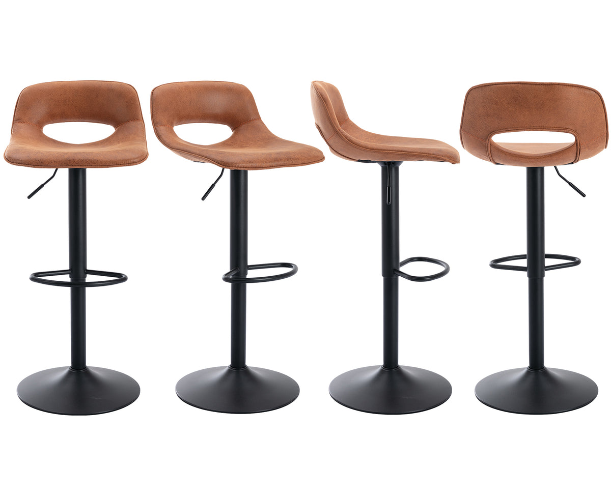 Modern Swivel Leather Bar Stools Set of 2 S638789
