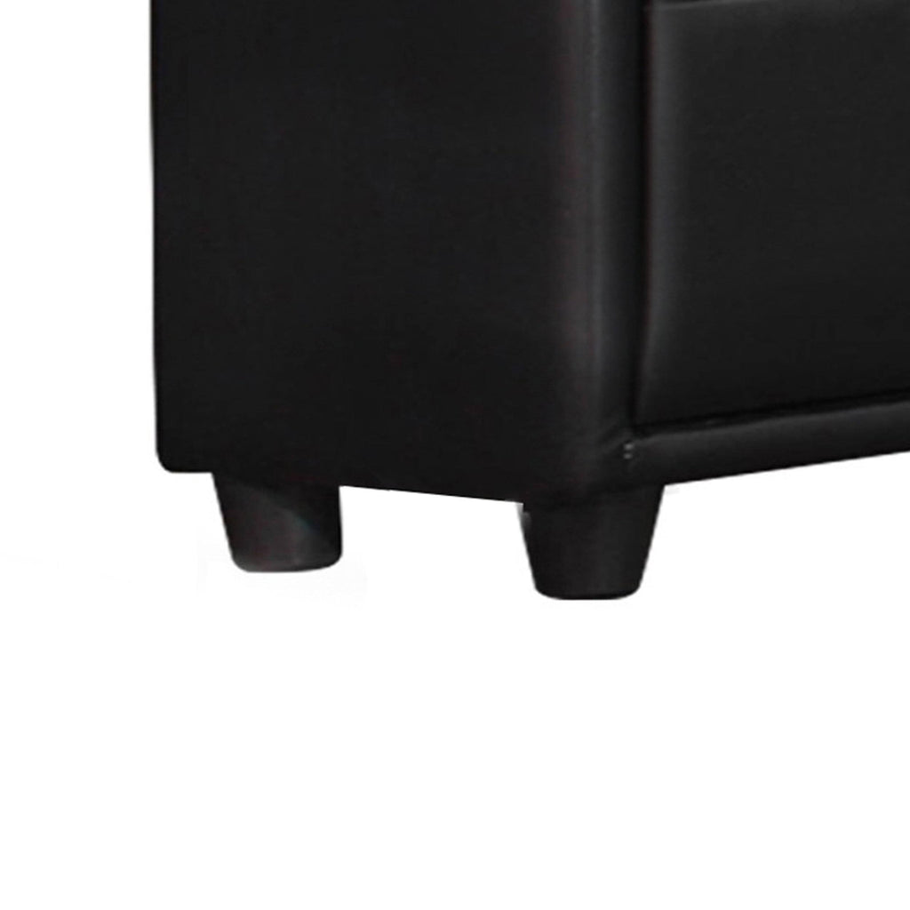 Black 5 Drawer Leatherette Wooden Frame Chest with Tapered Legs S70976