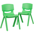 Green Plastic Stackable School Chair 2 Pack W70016